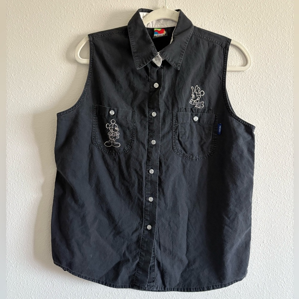 Disney VINTAGE Vest Mickey Mouse Unlimited Button-Front Collared Men’s Medium